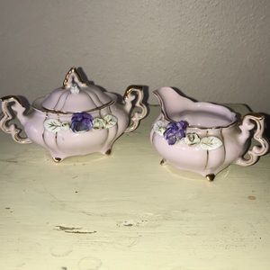 Marco Lavender W/Flowers Porcelain Sugar/Creamer